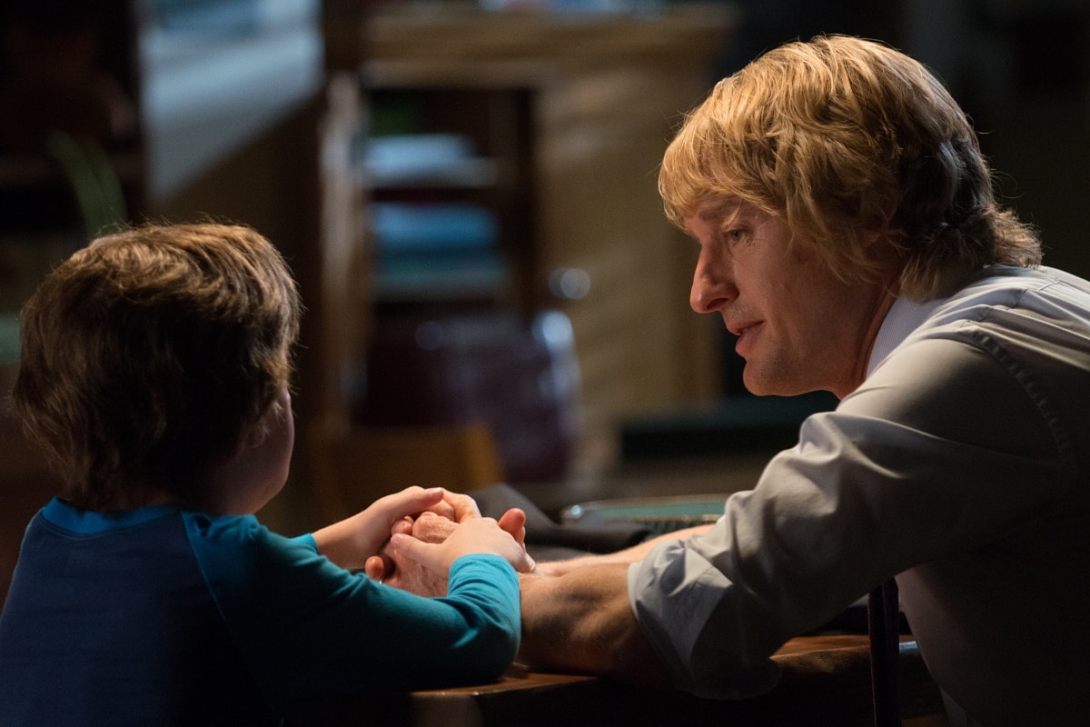 Jacob Tremblay as Auggie Pullman and Owen Wilson as Nate Pullman in the 2017 coming-of-age drama film Wonder
