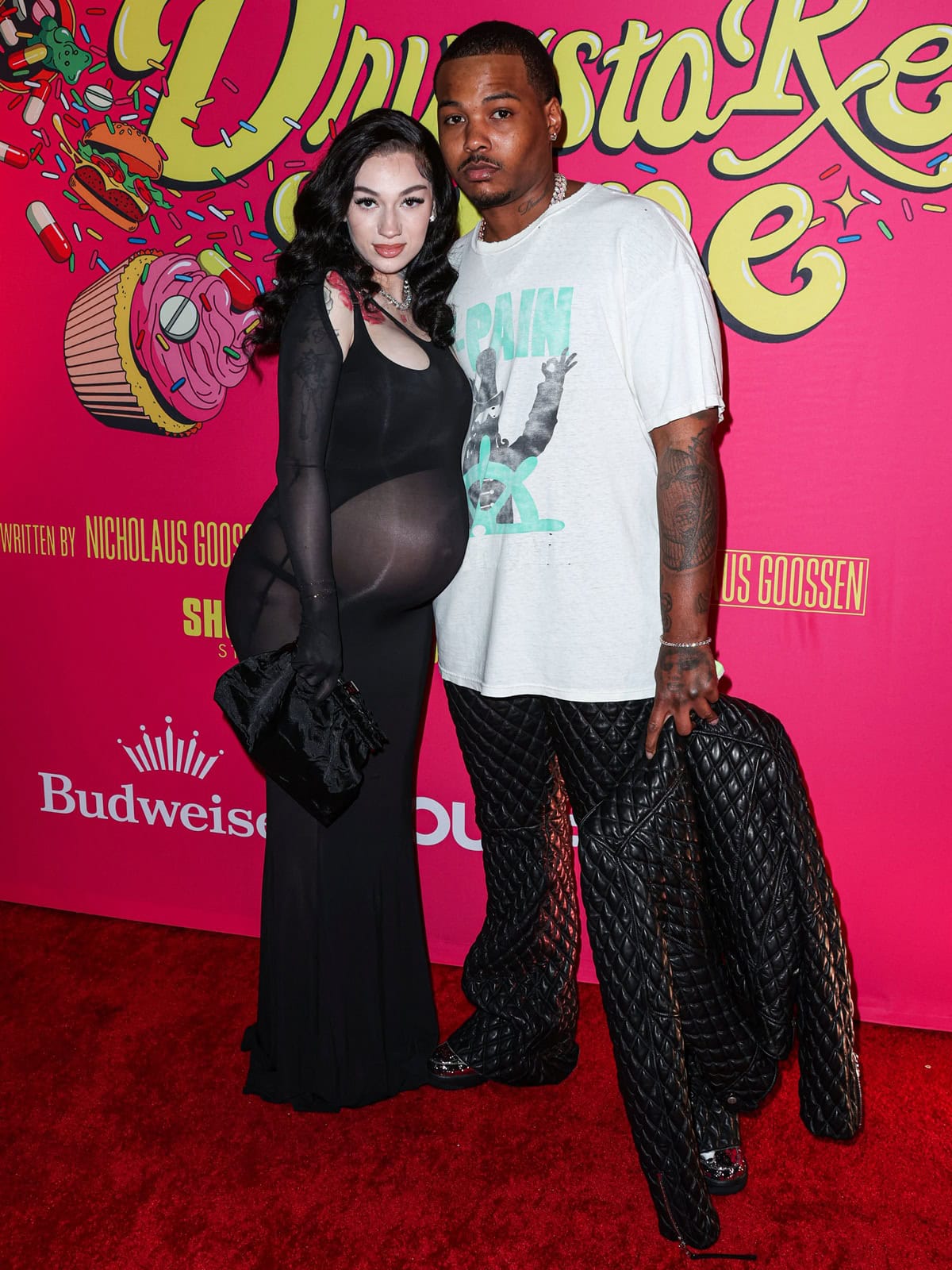Bhad Bhabie, who stands 4ft 11 (149.9 cm) and wears a US shoe size 7, flaunted her baby bump in a sheer black gown while attending the Drugstore June premiere with boyfriend Le Vaughn in February 2024