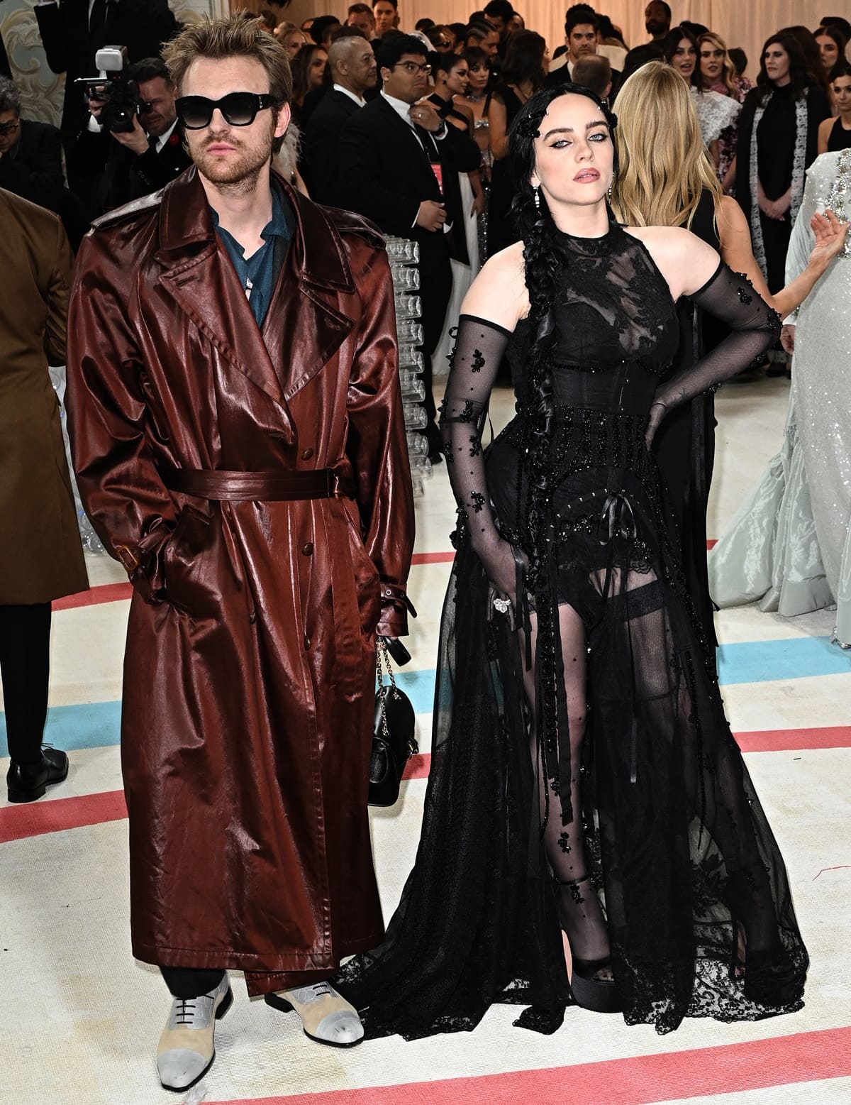 Billie Eilish and Finneas O'Connell made a stunning sibling pair at the 2023 Met Gala Celebrating "Karl Lagerfeld: A Line Of Beauty" at the Metropolitan Museum of Art