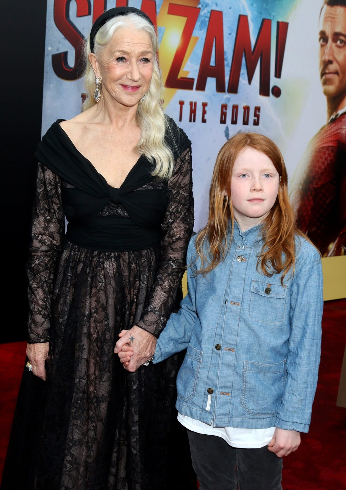 Helen Mirren and her great-nephew Grandson Basil attend the Los Angeles Premiere Of Warner Bros.' 