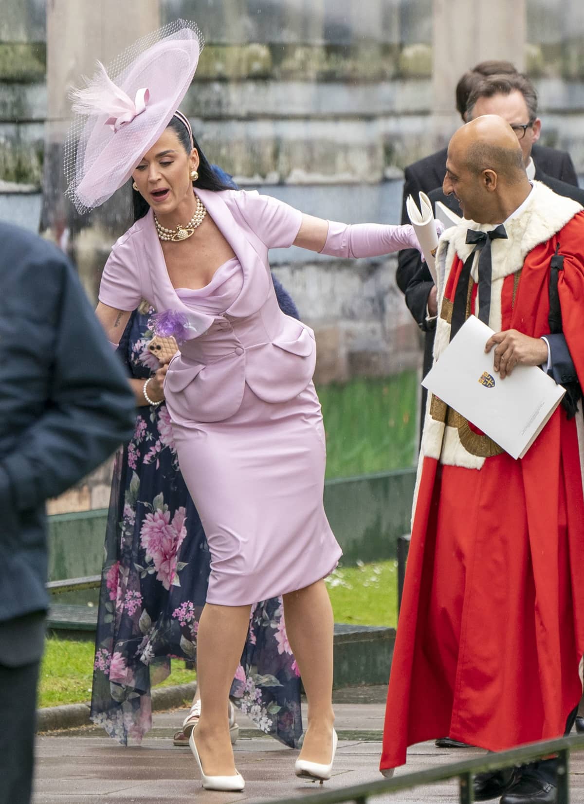 Katy Perry had a momentary slip-up while leaving the church after the Coronation of King Charles III and Queen Camilla