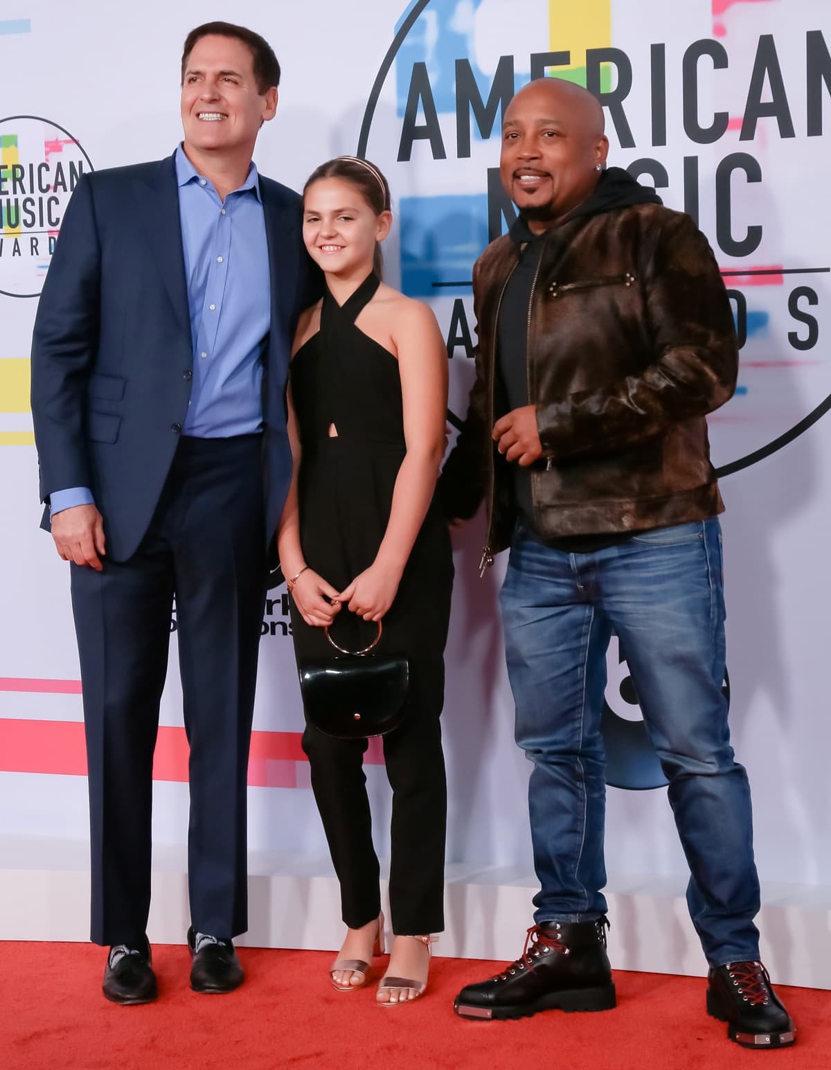 Mark Cuban, Alyssa Cuban, and Daymond John attend the 2017 American Music Awards