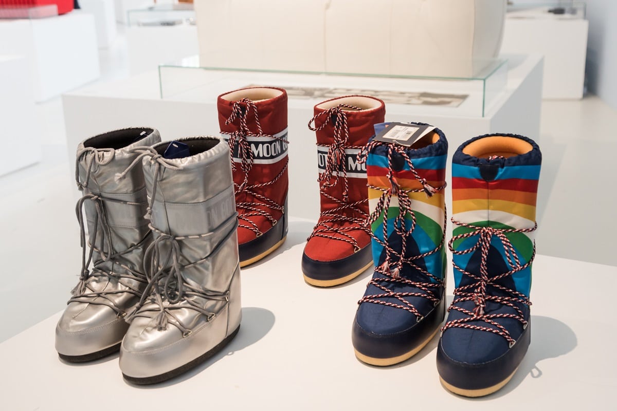 Moon boots gained popularity after the Apollo 11 landing in 1969 and experienced a resurgence as a captivating retro-futuristic trend in the early 2000s
