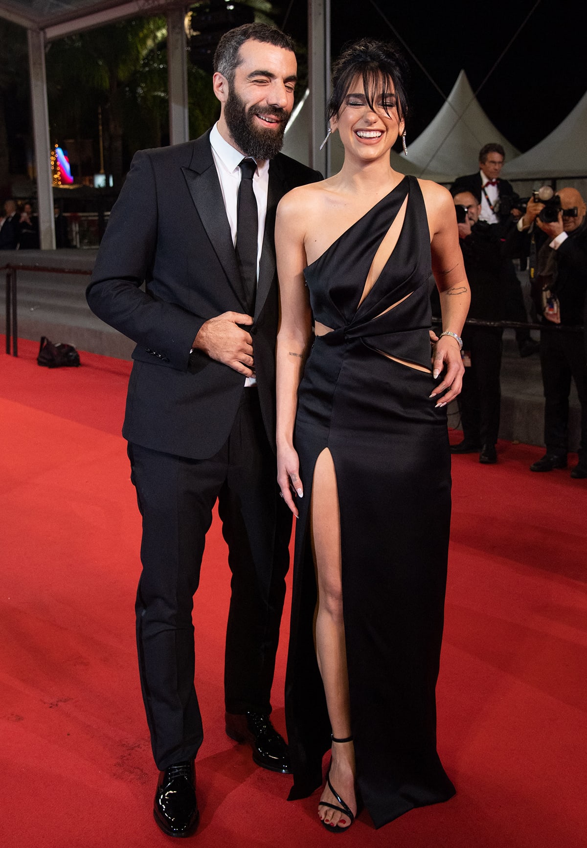 Romain Gavras and Dua Lipa make their red carpet debut at the 76th Cannes Film Festival for the Omar La Fraises premiere on May 19, 2023