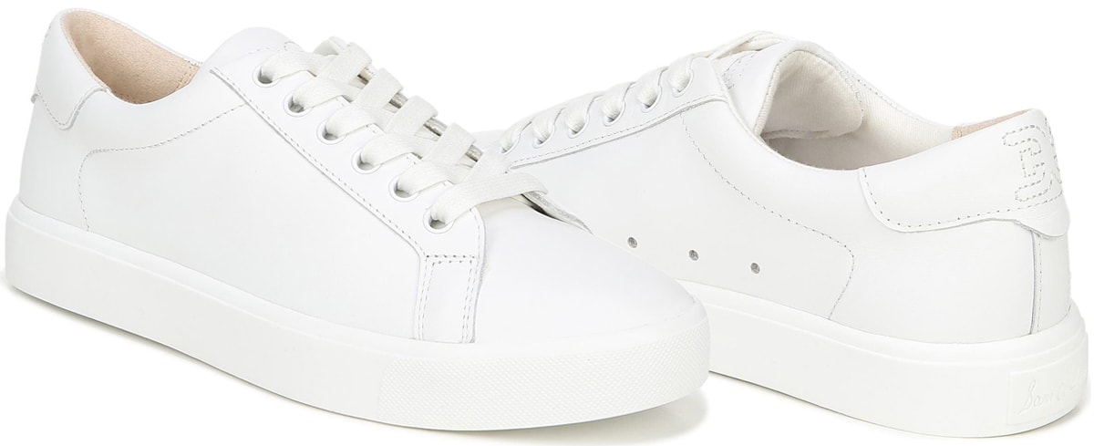 Exuding a fashionable vibe, the Ethyl sneaker from Sam Edelman showcases sleek and clean lines, crafted from reconstituted leather, making it a trendy choice for the fashion-forward individual