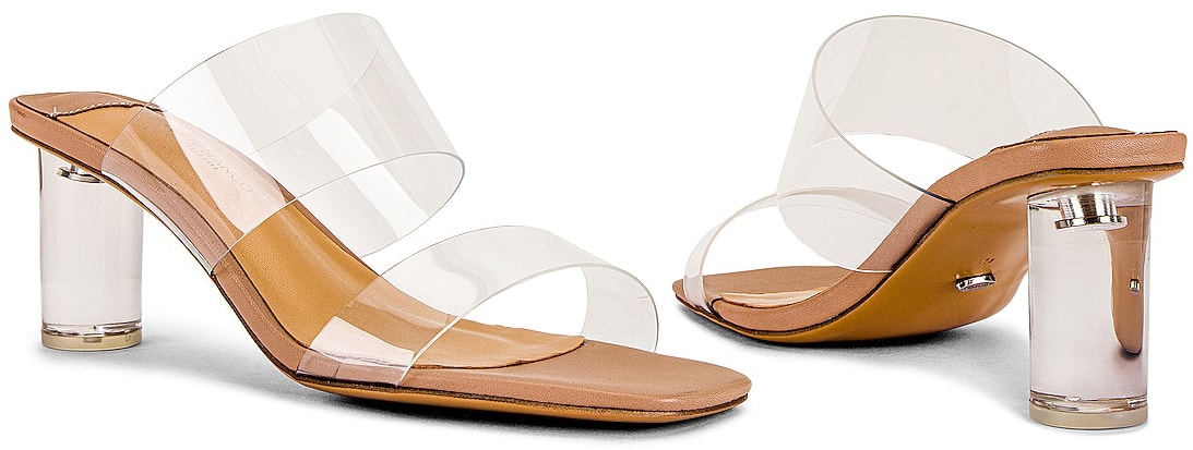 Tony Bianco's Sabelle features trendy transparent straps and cylindrical clear heels