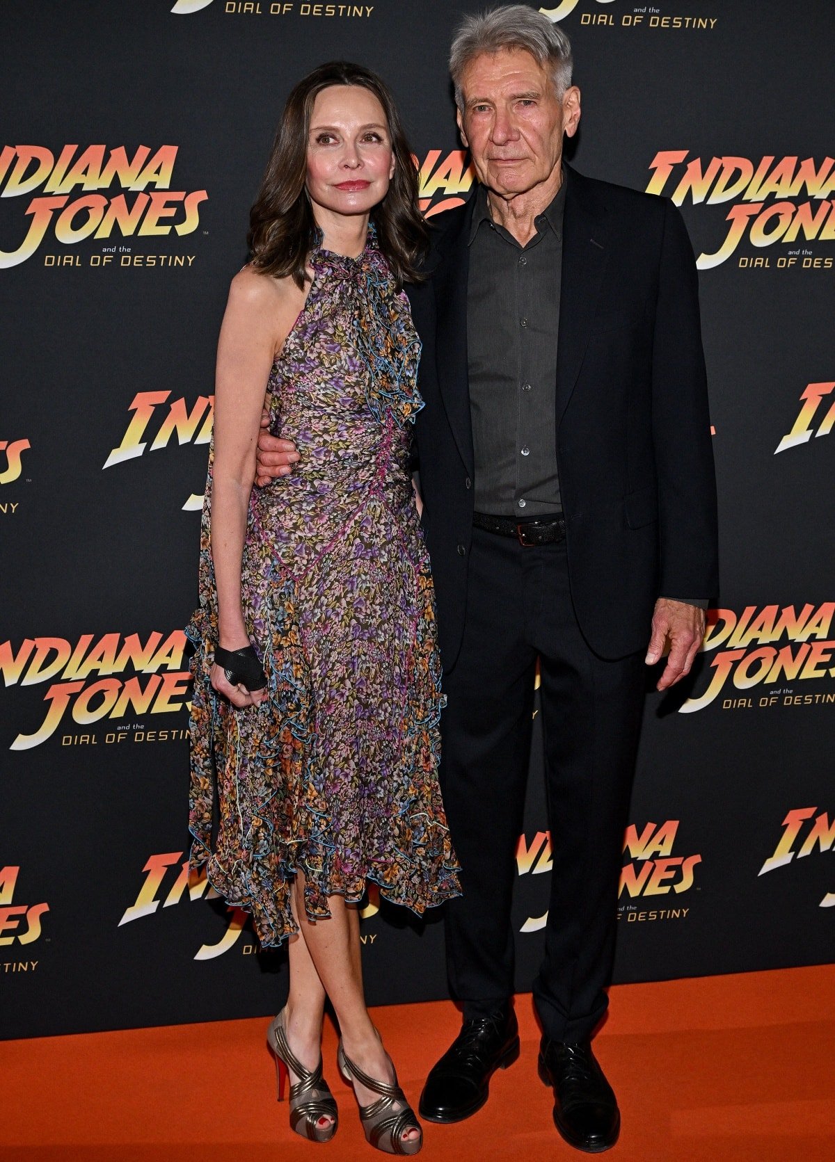 Calista Flockhart and Harrison Ford, who have an age difference of approximately 22 years, attending the Indiana Jones and the Dial of Destiny party