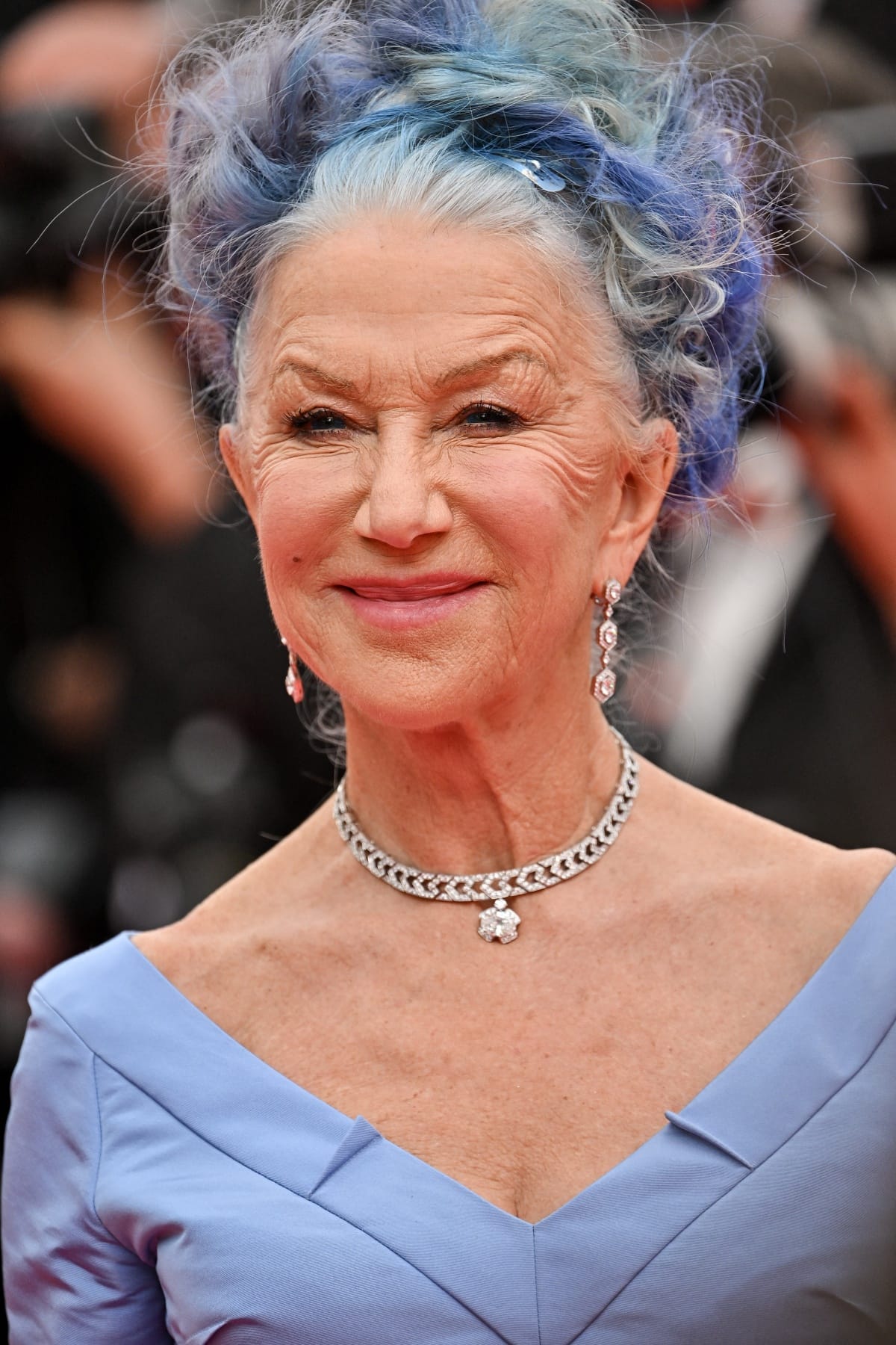 Helen Mirren complemented her Marie Antoinette-inspired look with diamond jewelry from Bulgari for a dose of sparkle