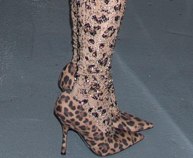 Jennifer Lopez wore leopard-print pumps from Valentino