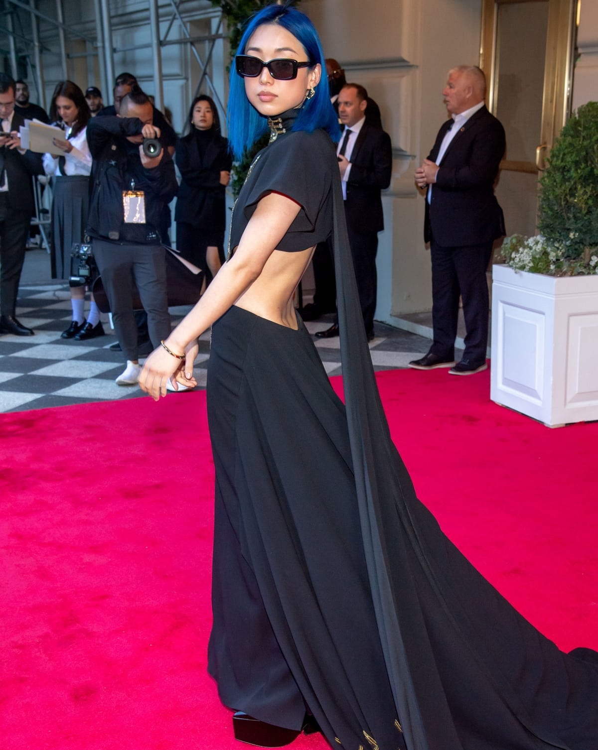 Margaret Zhang at The Pierre Hotel ahead of the 2023 Met Gala