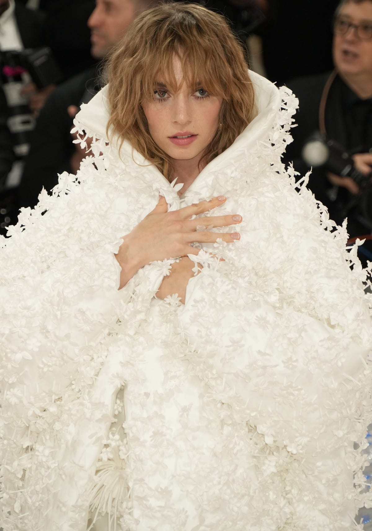 Maya Hawke wearing a custom bridal look from Prada at the 2023 Met Gala