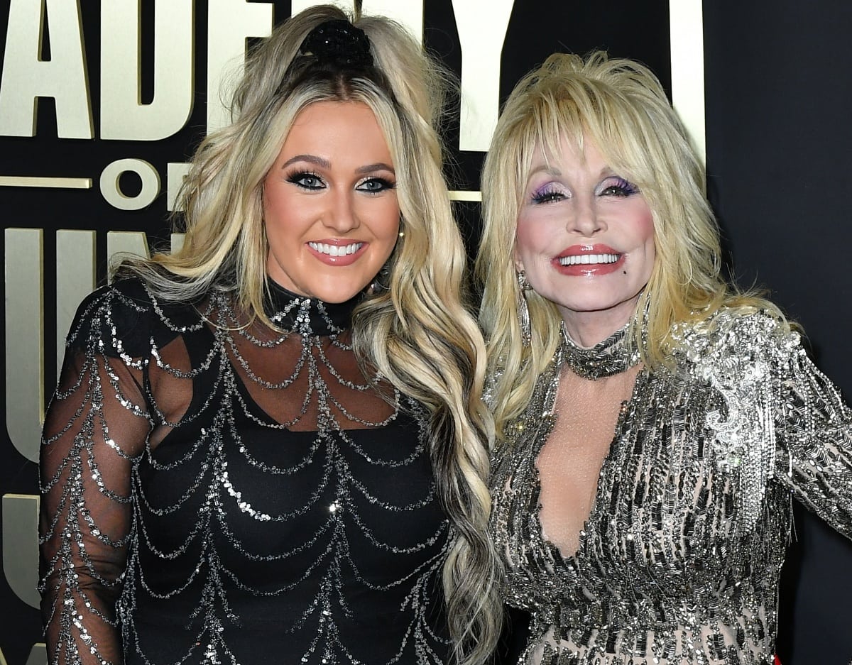 Priscilla Block and Dolly Parton posed for photographs together at the 58th Annual Academy of Country Music Awards