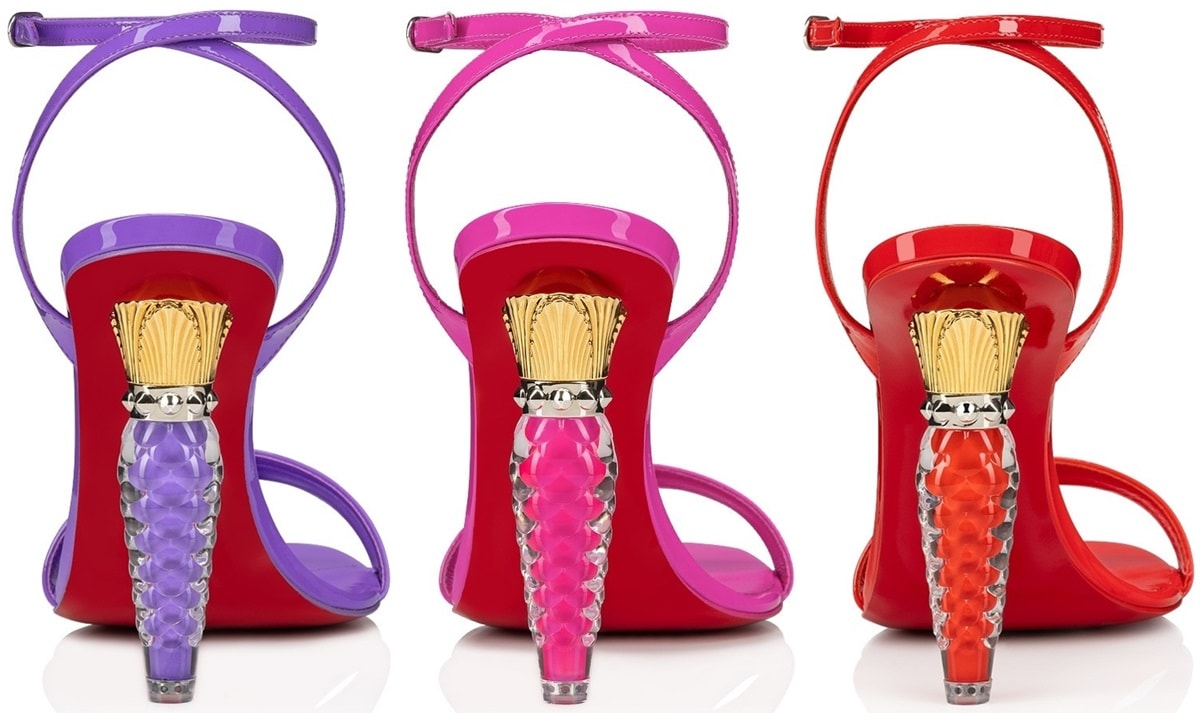 These sandals seamlessly combine the worlds of footwear and cosmetics, embodying Louboutin's multifaceted artistry