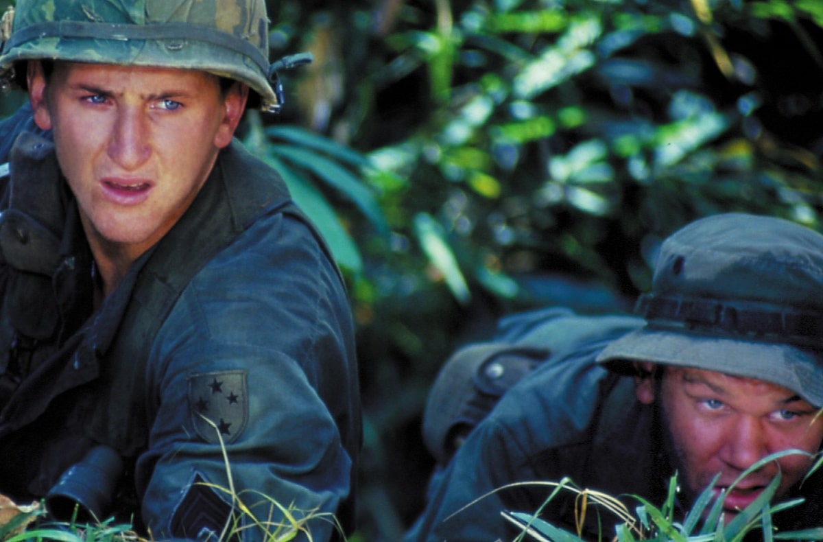Sean Penn as Sgt. Tony Meserve and John C. Reilly as Private Herbert Hatcher in the 1989 war drama film Casualties of War