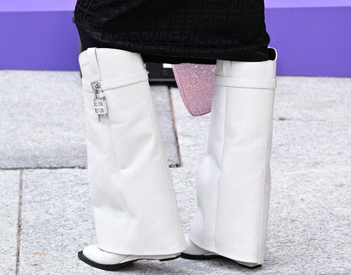 Charli XCX's Givenchy Shark Lock boots gave her outfit a tough-luxe edge