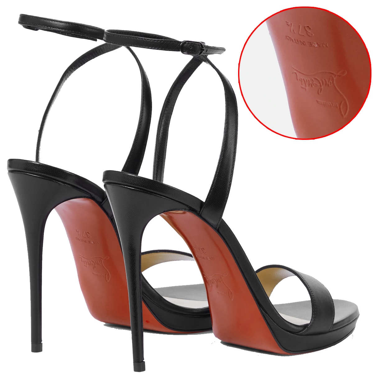 Genuine Christian Louboutin shoes have smooth and sturdy red leather soles