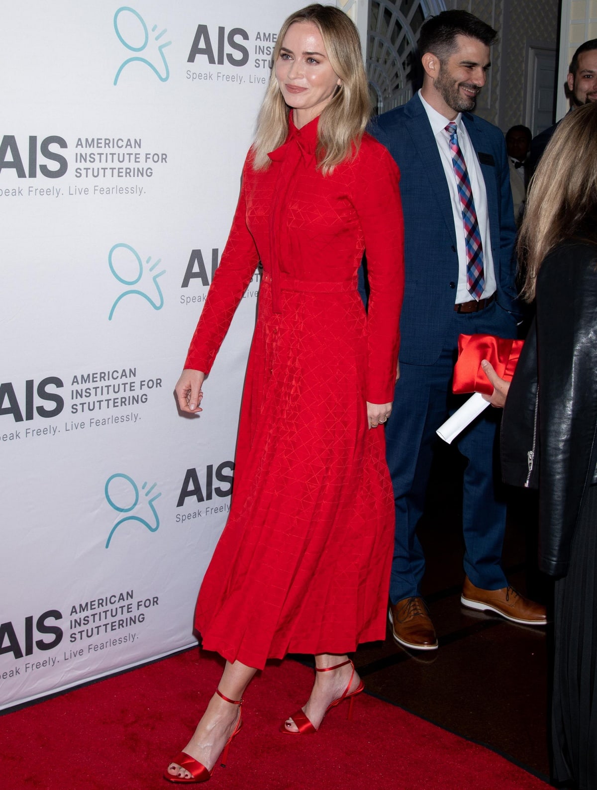 The American Institute for Stuttering Gala is a cause that’s close to Emily Blunt’s heart as she suffered from a debilitating case of stuttering when she was younger