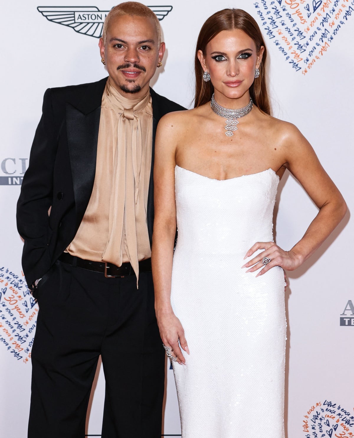 Evan Ross and Ashlee Simpson attending the 30th Annual Race to Erase MS Gala