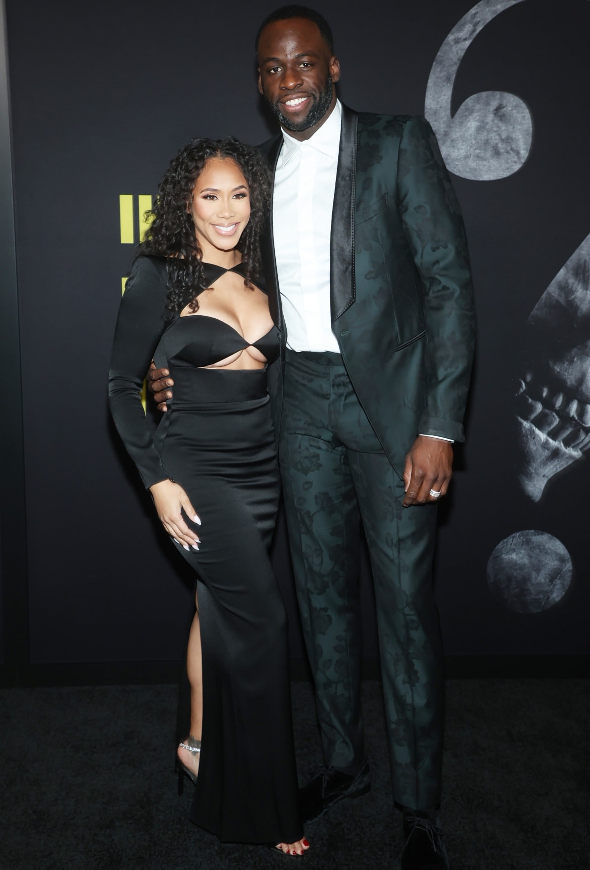 Despite Hazel Renee’s high heels, Draymond Green towers over his wife at the world premiere of Fear