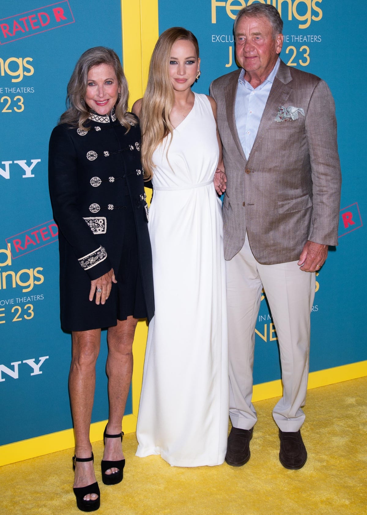 Jennifer Lawrence’s parents, Karen and Gary Lawrence, showed their support at the New York premiere of No Hard Feelings