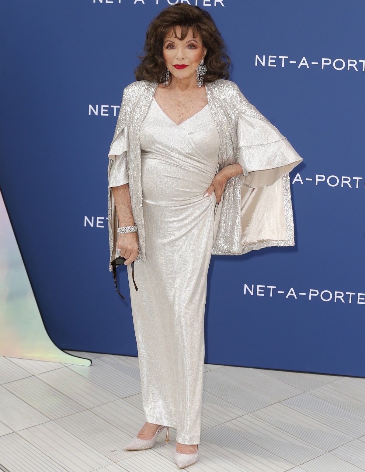 Dame Joan Collins looking radiant at the V&A Summer Party and DIVA Exhibition Preview