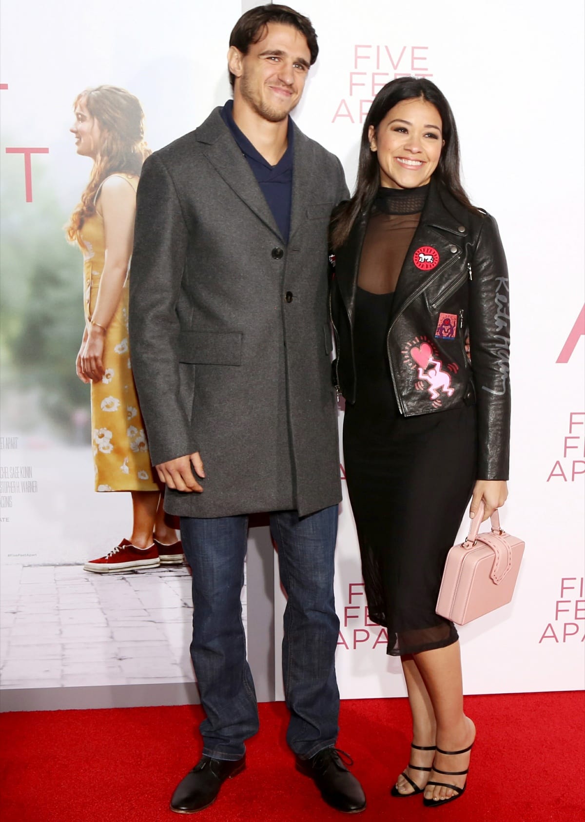 Joe LoCicero and Gina Rodriguez were all smiles as they posed together on the red carpet at the premiere of Five Feet Apart