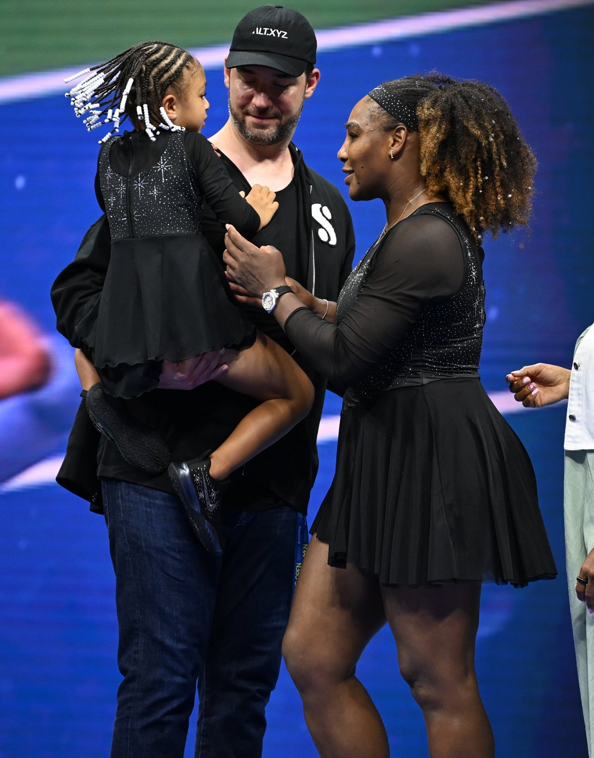 Serena Williams with husband Alexis Ohanian and daughter Olympia Williams during the 2022 US Open