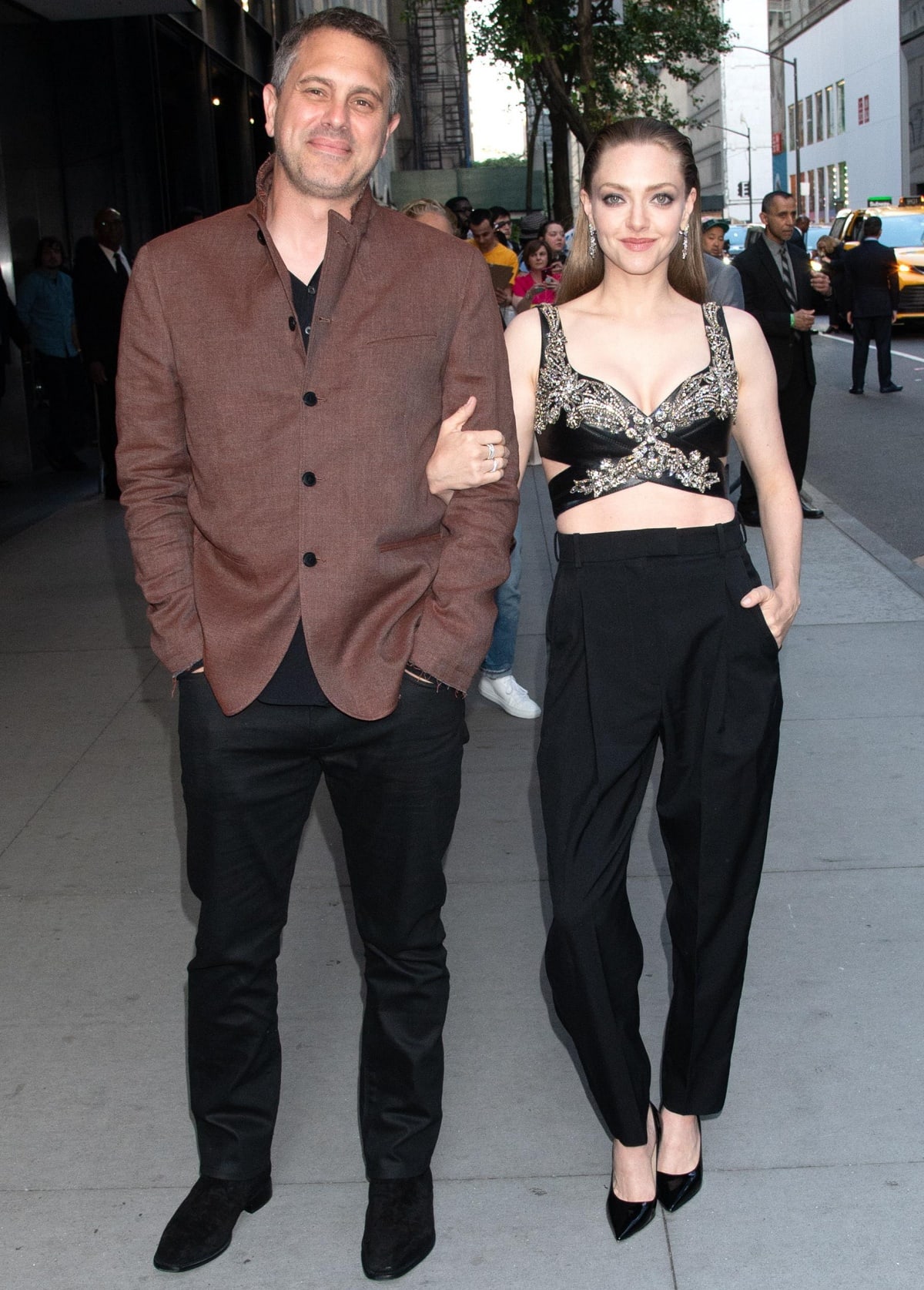 Thomas Sadoski with wife Amanda Seyfried at the New York screening of The Crowded Room
