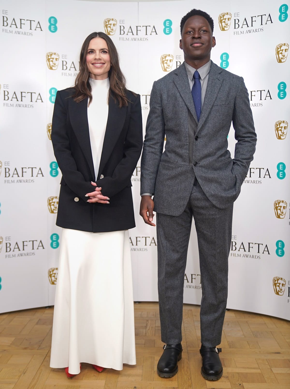 Hayley Atwell, standing 5ft 6 (167.6 cm) tall, and Toheeb Jimoh, towering over her at 6ft 0 (182.9 cm), graced the EE BAFTA Film Awards 2023 Nominations Announcement held at BAFTA Piccadilly