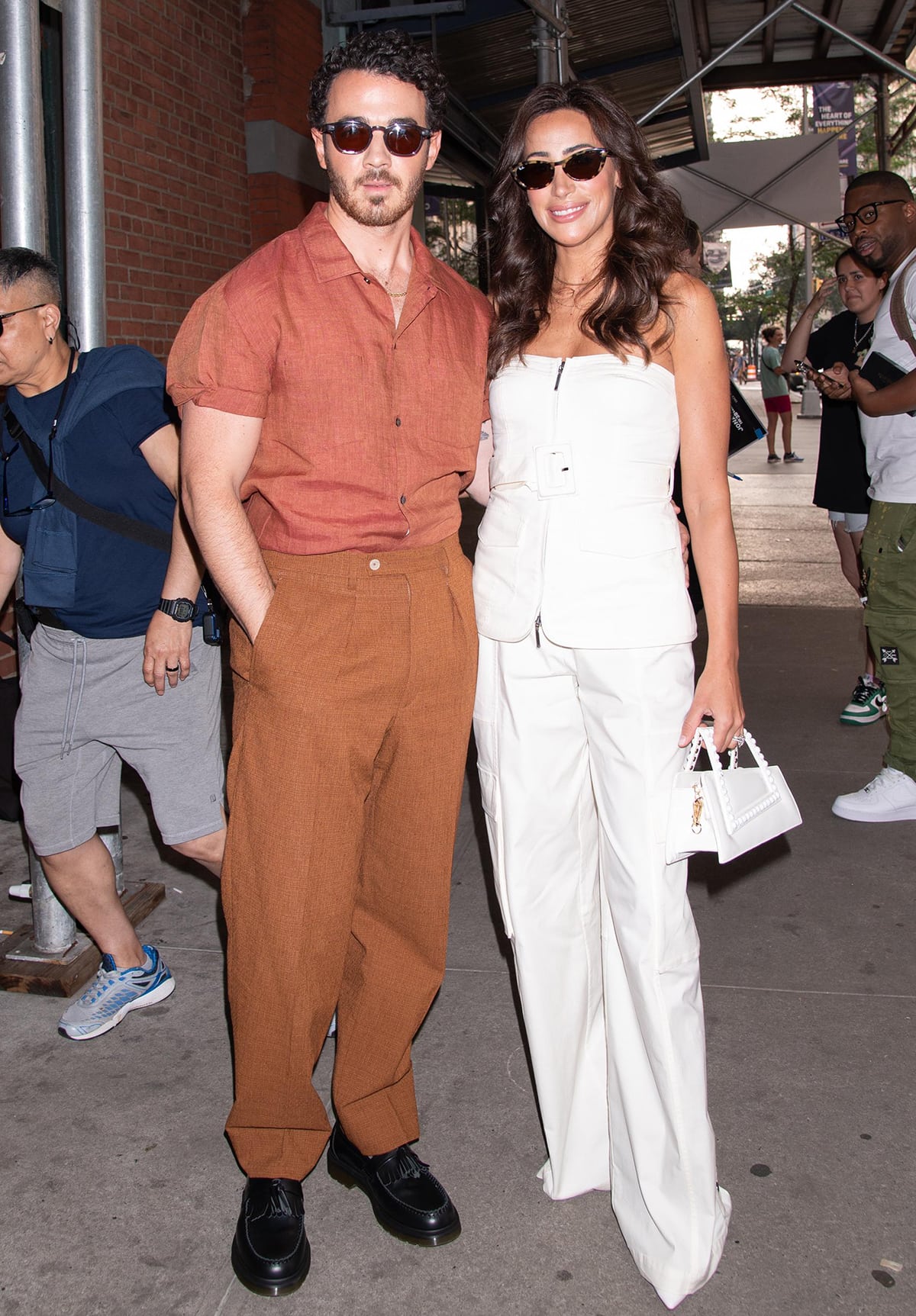 Danielle Jonas opts for a pristine white look outside Barnes & Noble in Union Square on July 17, 2023