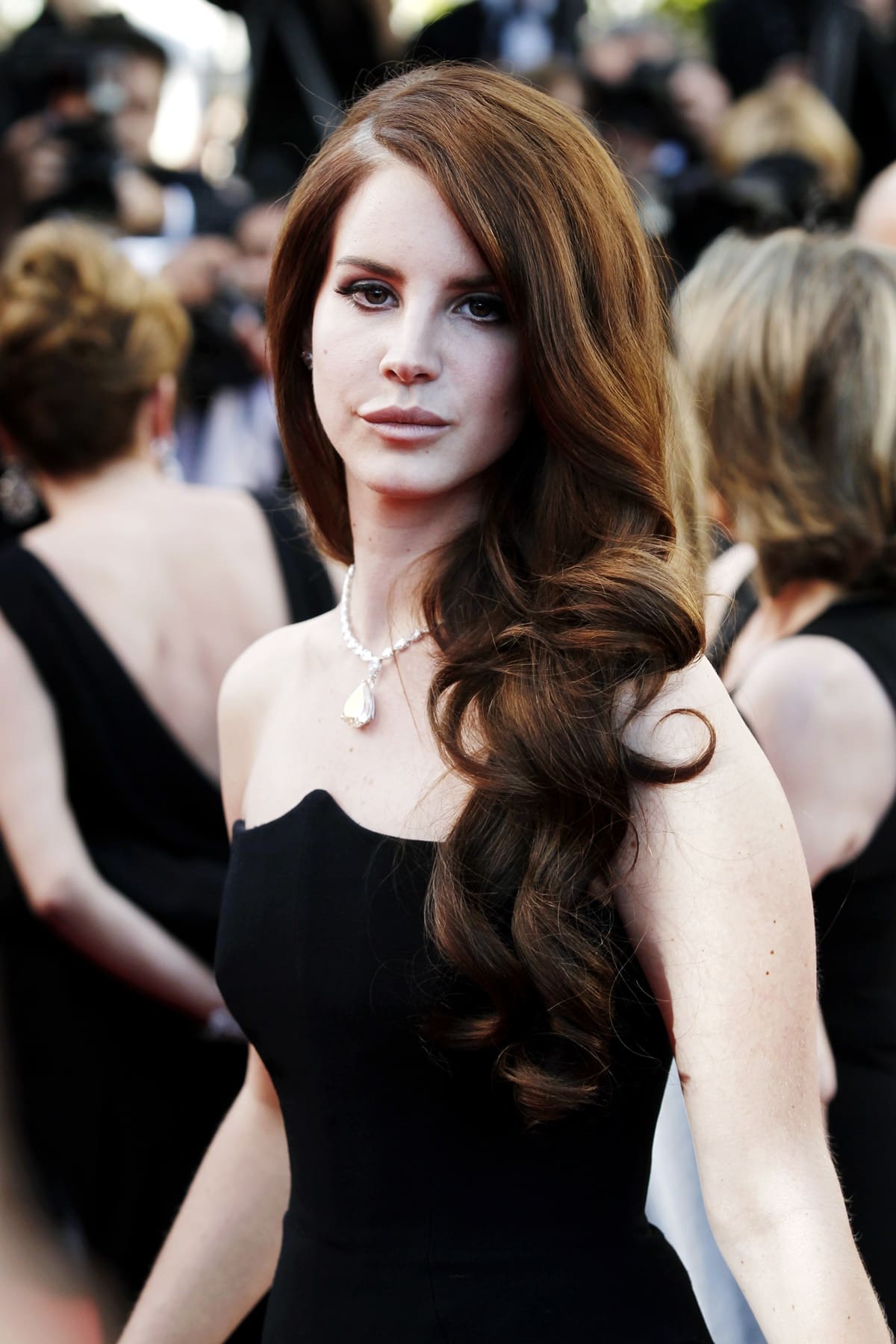 Lana Del Rey looked stunning in a black Alberta Ferretti Fall 2012 gown and a silver Chopard necklace at the opening ceremony premiere during the 65th Cannes Film Festival