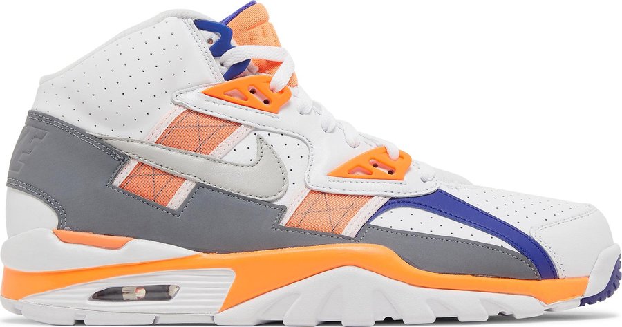 The Nike Air Trainer SC High Auburn re-released in 2022 features the same Auburn colorway as the original, designed by Tinker Hatfield and made famous by Bo Jackson