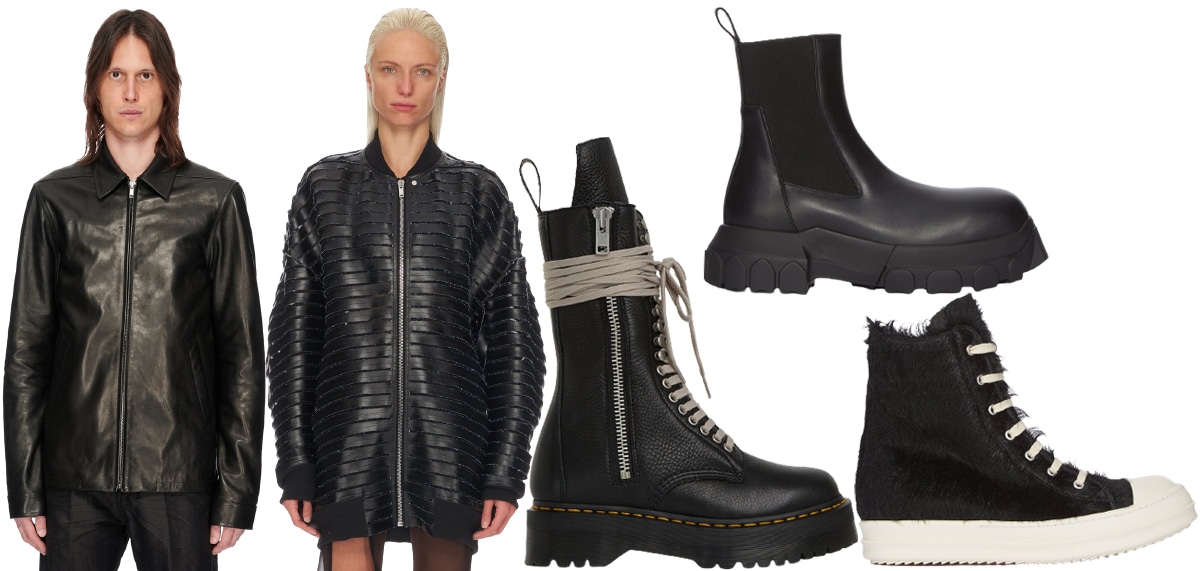 Rick Owens is famous for its leather jackets, gender-neutral footwear, and avant-garde style