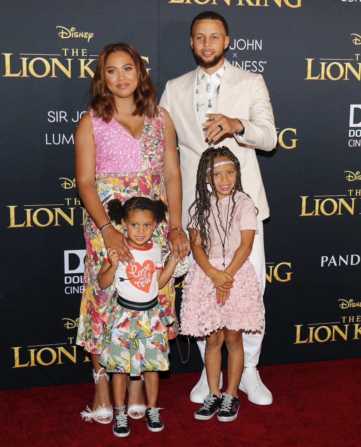 Stephen Curry and Ayesha Curry joined their daughters Ryan Curry and Riley Curry at the glitzy World Premiere of Disney's "The Lion King"