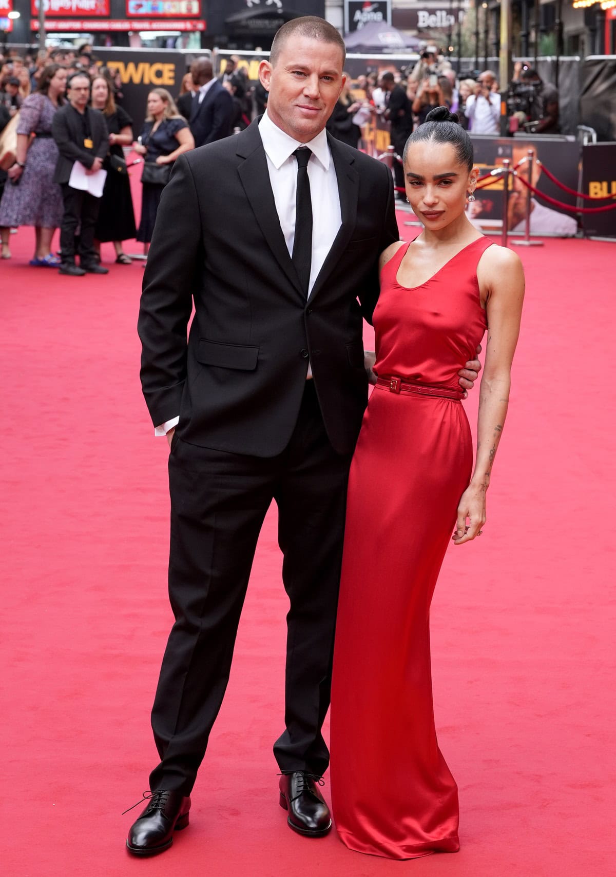 Zoë Kravitz and her fiancé Channing Tatum looked smitten at the European premiere of her directorial debut Blink Twice