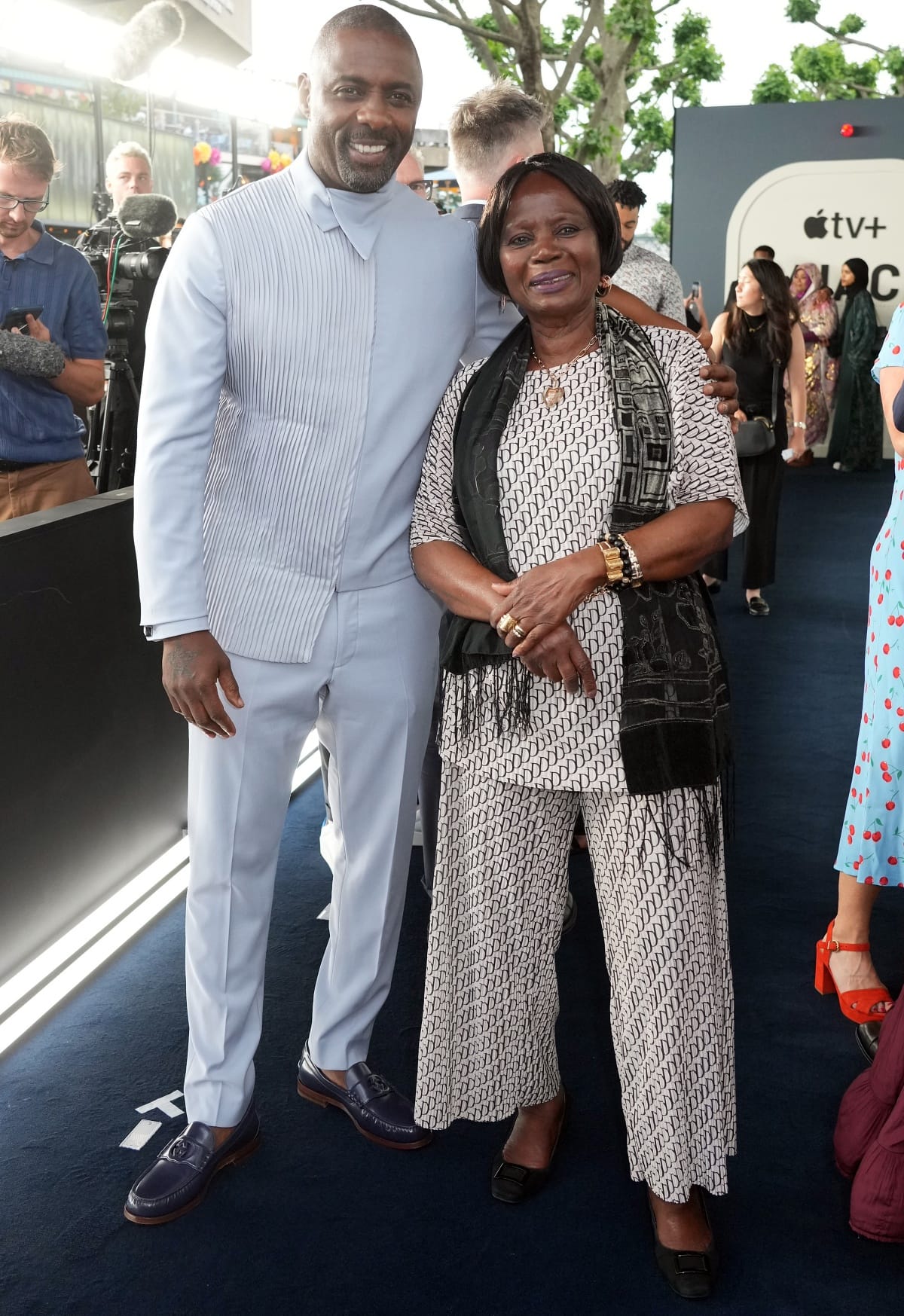 Idris Elba with his mother Eve Elba at the world premiere of Hijack