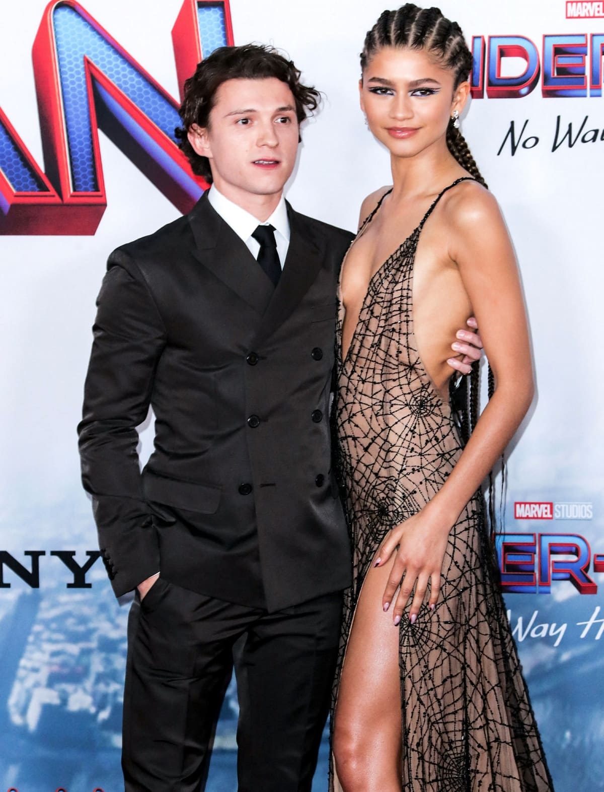 Girlfriend Zendaya towers over Tom Holland at the premiere of Spider-Man: No Way Home
