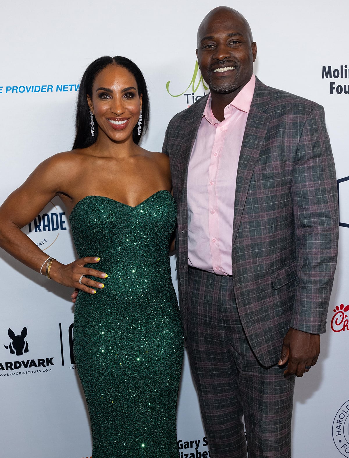 Annemarie Wiley and Marcellus Wiley at the 23rd Annual Harold & Carole Pump Foundation Gala in Los Angeles on August 19, 2023