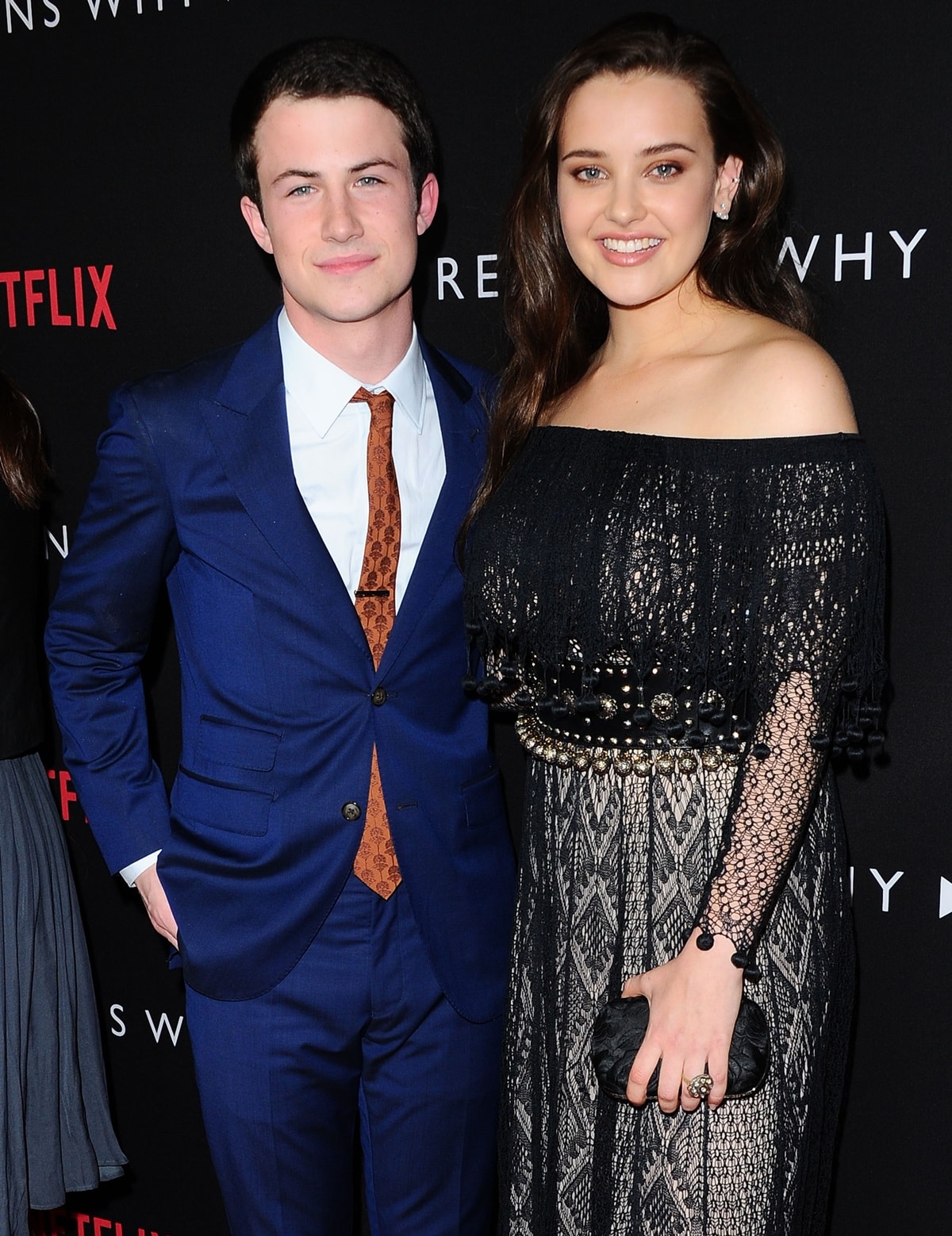 Dylan Minnette is taller than Katherine Langford, with a height of 5 feet 7 ½ inches (171.5 cm) compared to Katherine Langford's height of 5 feet 5 inches (165.1 cm) (Credit: Sara De Boer / Startraksphoto)