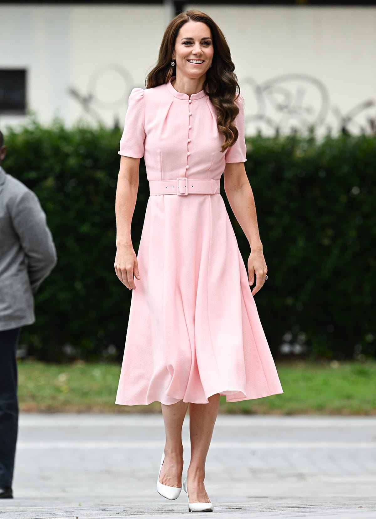Kate Middleton channels inner Barbie in a pastel pink Beulah London midi dress at the reopening of the Young V&A Museum in Bethnal Green, East London on June 28, 2023