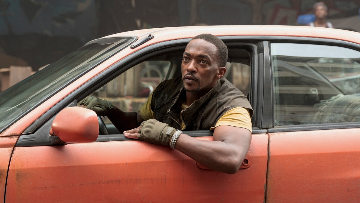 Anthony Mackie as John Doe in the post-apocalyptic action-comedy television series Twisted Metal