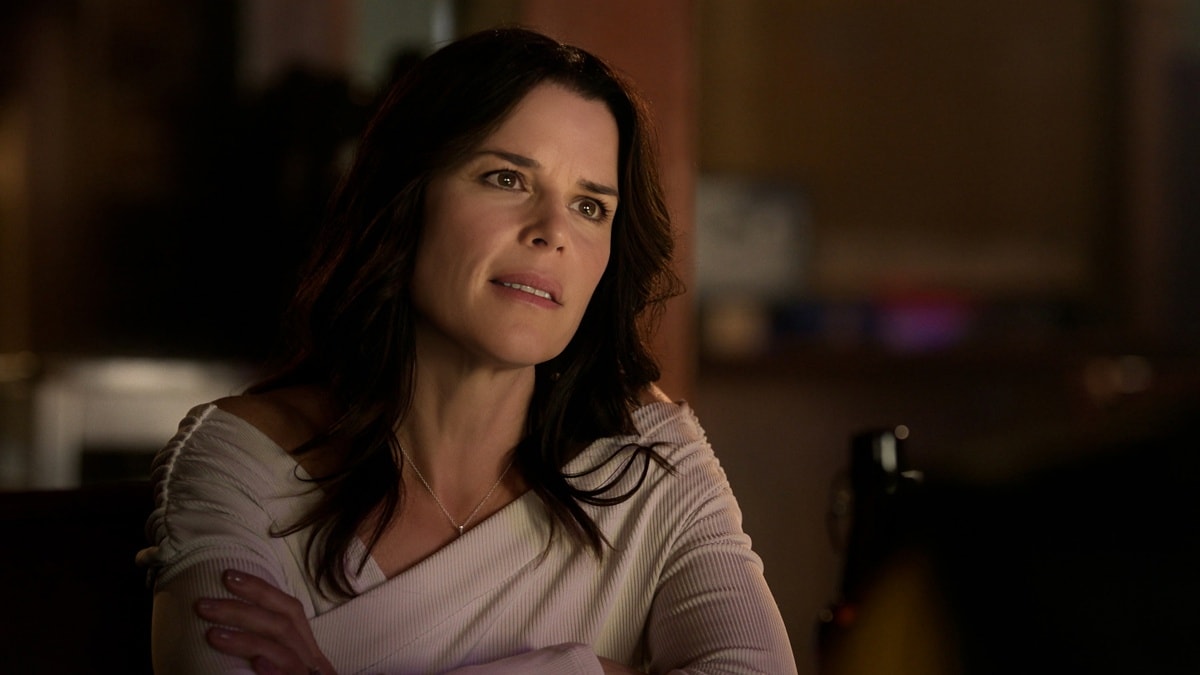 Neve Campbell as Raven in the post-apocalyptic action-comedy television series Twisted Metal