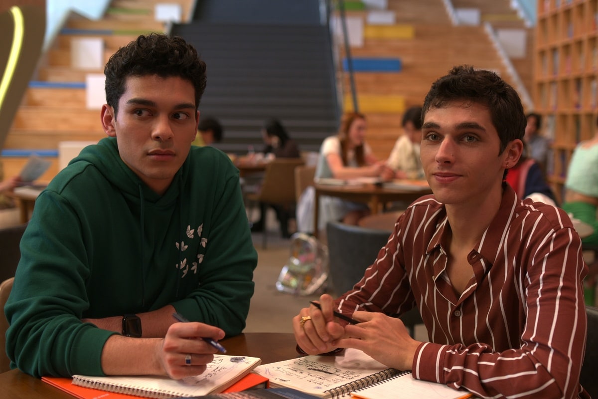 Anthony Keyvan as Quincy “Q” Shabazian and Théo Augier Bonaventure as Florian in the American romantic comedy drama television series XO, Kitty