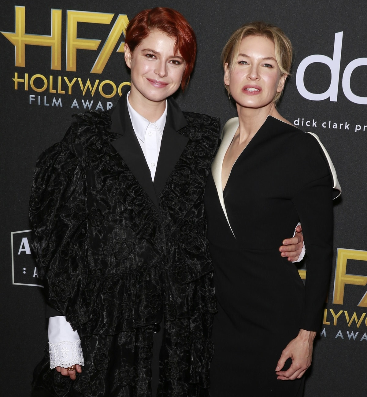 At the 23rd Annual Hollywood Film Awards held at The Beverly Hilton Hotel on November 3, 2019, in Beverly Hills, California, Jessie Buckley, standing at 5′ 7″ (1.70 m), and Renée Zellweger, with a height of 5′ 3″ (1.60 m), both graced the event