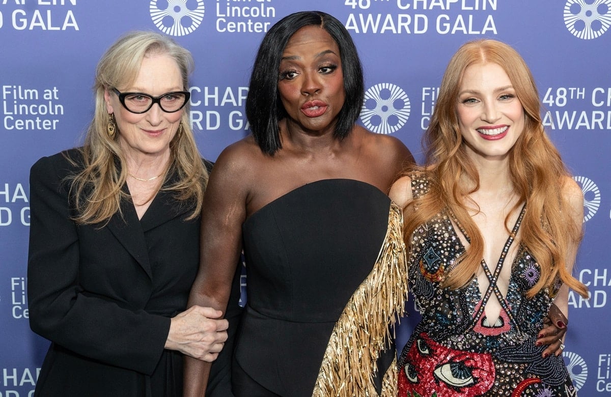 At the 48th Chaplin Award Gala held at Alice Tully Hall on April 24, 2023, Jessica Chastain stood at 5ft 3 ¾ (161.9 cm), while Viola Davis had a height of 5ft 6 (167.6 cm), and Meryl Streep measured 5ft 4 ¾ (164.5 cm)