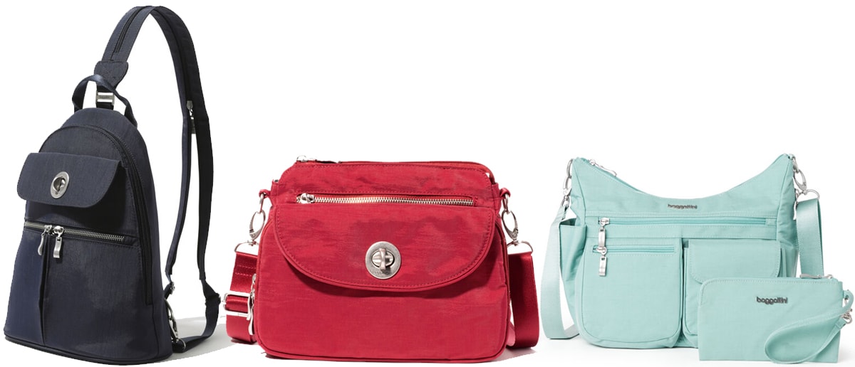 The Naples Convertible Backpack, Calais Crossbody Bag, and Modern Everywhere Bag are just some of Baggallini's machine-washable bags