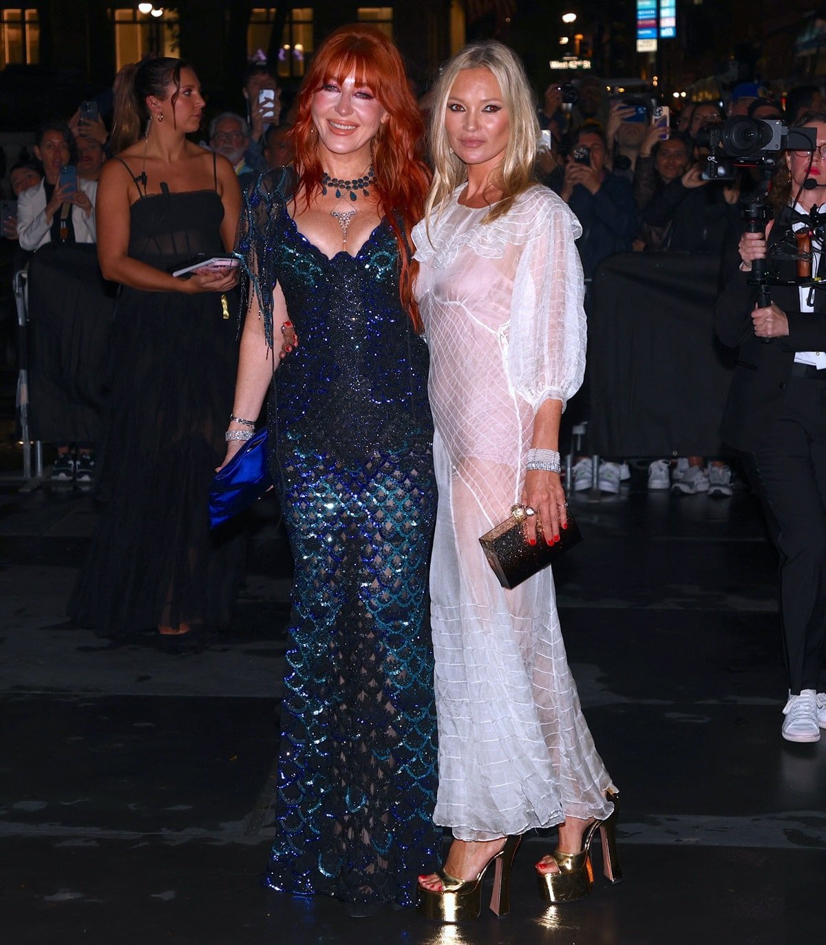 Charlotte Tilbury and Kate Moss arrive at the Clooney Foundation For Justice's 