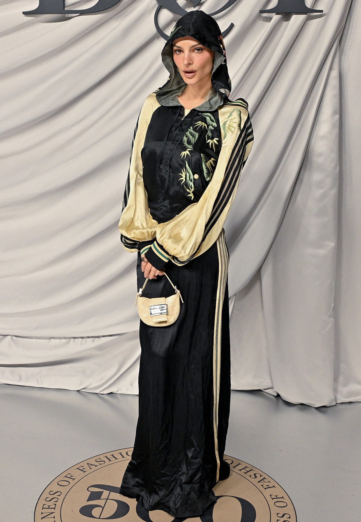 Emily Ratajkowski Rocks Y2K Jacket Dress at BOF 500 Gala PFW Photocall