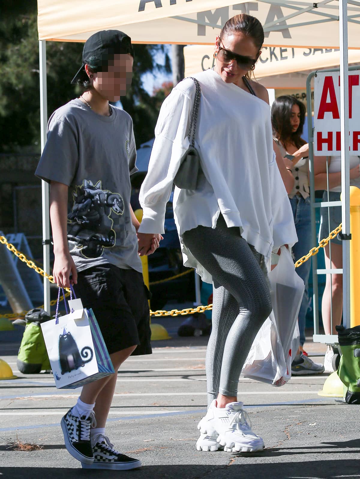 Jennifer Lopez and daughter Emme drop by a flea market in Los Angeles on October 15, 2023