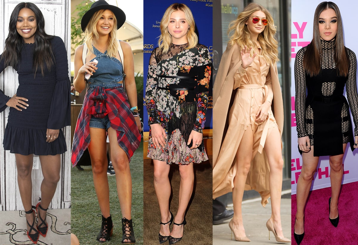 Gabrielle Union, Olivia Holt, Chloë Grace Moretz, Gigi Hadid, and Hailee Steinfeld wearing Kurt Geiger shoes